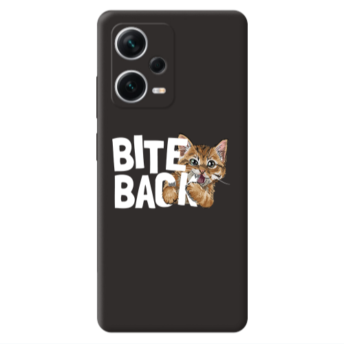 Xiaomi Poco X5 bitte back cat Black Colored Silicone TPU Θήκη