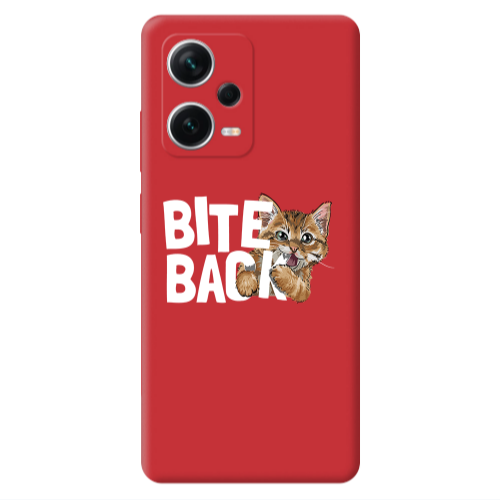 Xiaomi Poco X5 bitte back cat Red Colored Silicone TPU Θήκη