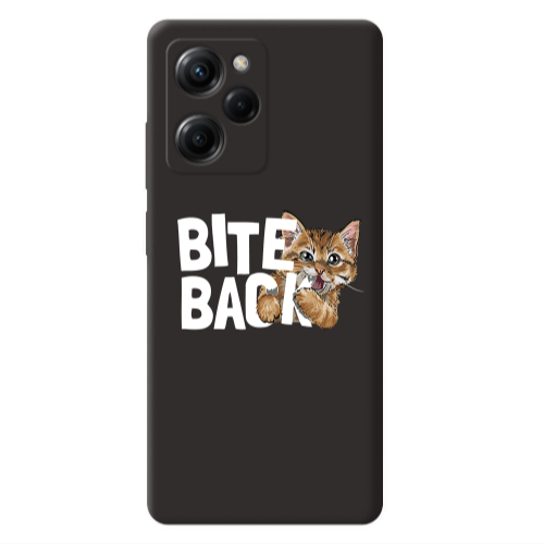 Xiaomi Poco X5 Pro bitte back cat Black Colored Silicone TPU Θήκη