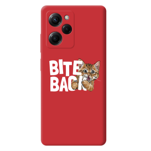Xiaomi Poco X5 Pro bitte back cat Red Colored Silicone TPU Θήκη