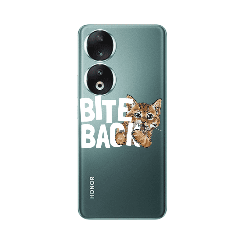 Honor 90 5G bitte back cat Transparent Silicone TPU Θήκη
