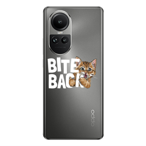 Oppo Reno10 5G bitte back cat Transparent Silicone TPU Θήκη