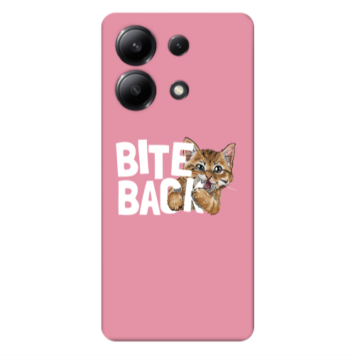 Xiaomi Redmi Note 13 4G bitte back cat Pink Colored Silicone TPU Θήκη