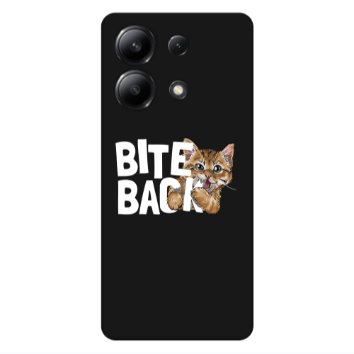 Xiaomi Redmi Note 13 4G bitte back cat Black Colored Silicone TPU Θήκη