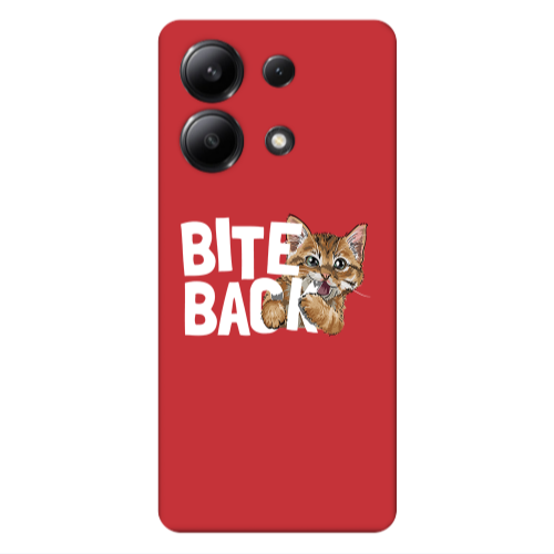 Xiaomi Redmi Note 13 4G bitte back cat Red Colored Silicone TPU Θήκη