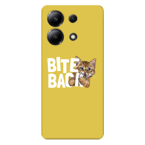 Xiaomi Redmi Note 13 4G bitte back cat Yellow Colored Silicone TPU Θήκη