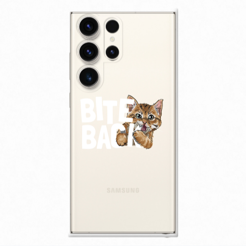 Samsung S24 Ultra bitte back cat Transparent Silicone TPU Θήκη