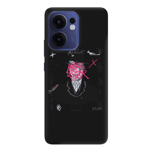 Oppo Reno13 FS Awes Black Colored Silicone TPU Θήκη