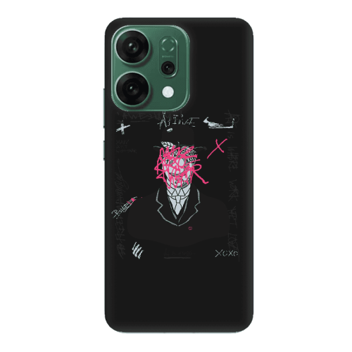 Oppo RENO 14 Awes Black Colored Silicone TPU Θήκη