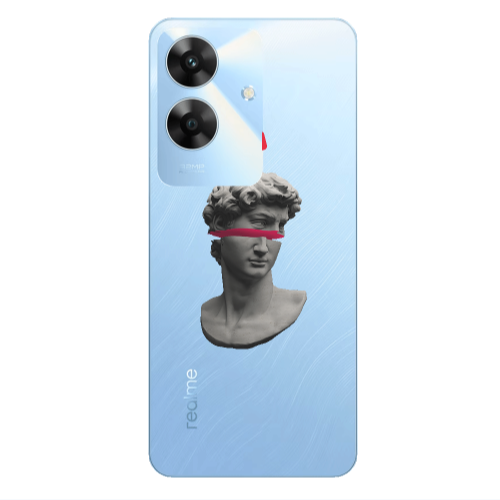 Realme Note 60 Half statue Transparent Silicone TPU Θήκη