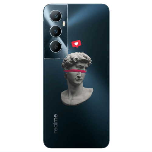Realme C65 Half statue Transparent Silicone TPU Θήκη