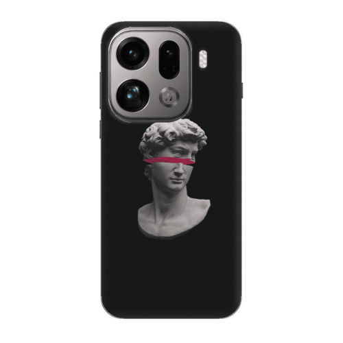 Oppo Find X9 Pro Half statue Black Colored Silicone TPU Θήκη