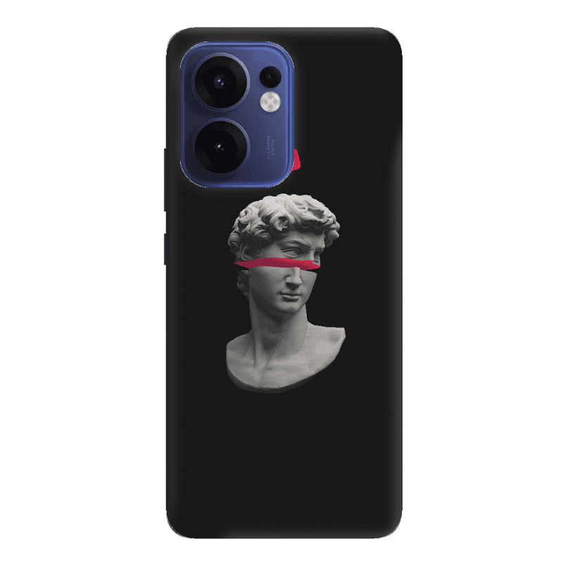 Oppo Reno 13 F Half statue Black Colored Silicone TPU Θήκη