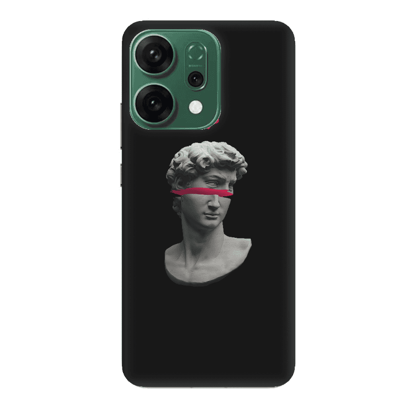 Oppo RENO 14 Half statue Black Colored Silicone TPU Θήκη