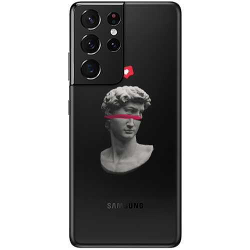 Samsung S21 Ultra Half statue Transparent Silicone TPU Θήκη