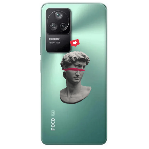 Xiaomi Poco F4 Half statue Transparent Silicone TPU Θήκη