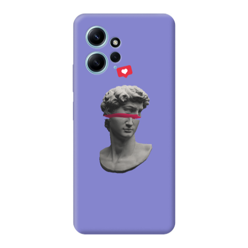 Xiaomi Redmi Note 12 4G Half statue Purple Colored Silicone TPU Θήκη