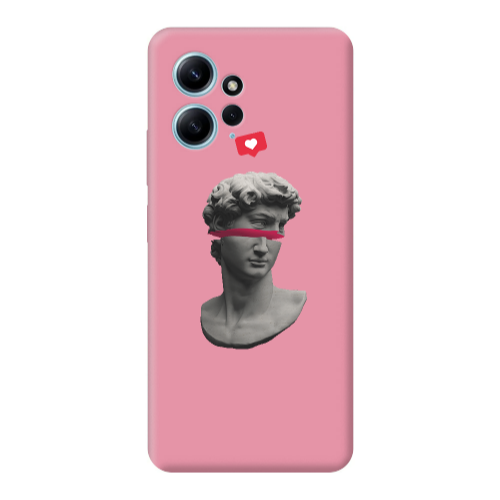Xiaomi Redmi Note 12 4G Half statue Pink Colored Silicone TPU Θήκη