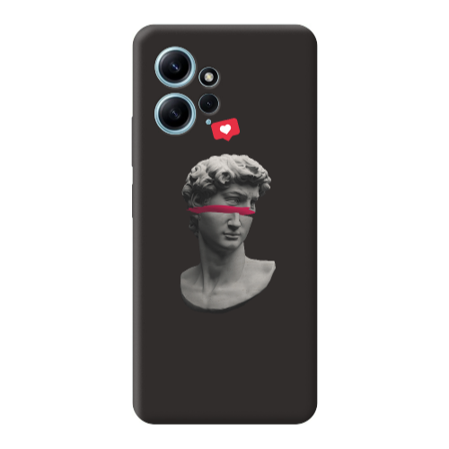 Xiaomi Redmi Note 12 4G Half statue Black Colored Silicone TPU Θήκη