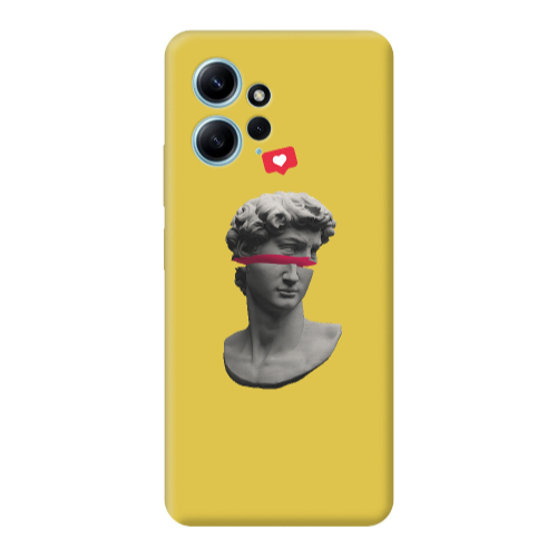 Xiaomi Redmi Note 12 4G Half statue Yellow Colored Silicone TPU Θήκη