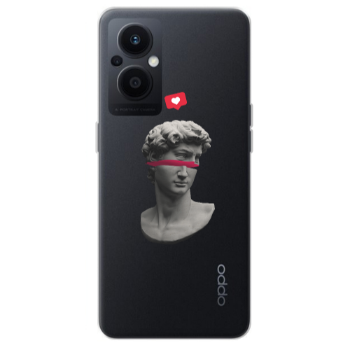 Oppo Reno 7 Lite Half statue Transparent Silicone TPU Θήκη