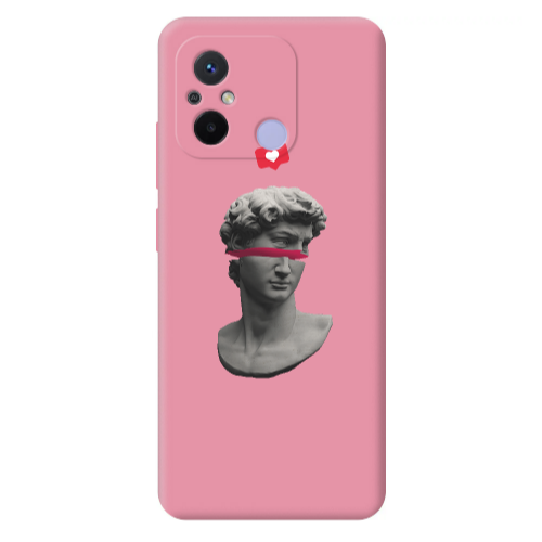 Xiaomi Redmi 12C Half statue Pink Colored Silicone TPU Θήκη
