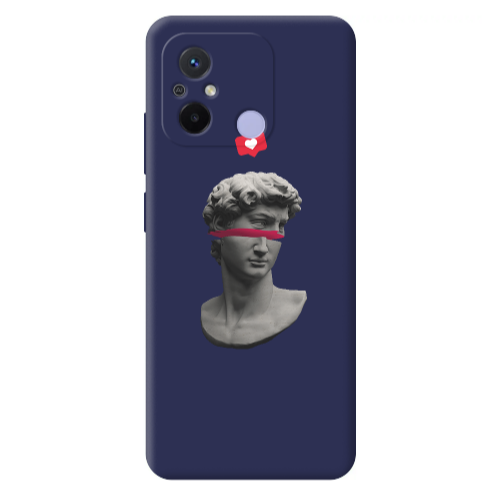 Xiaomi Redmi 12C Half statue Dark blue Colored Silicone TPU Θήκη