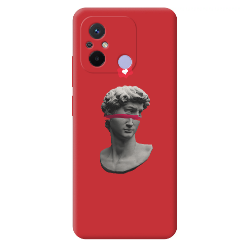 Xiaomi Redmi 12C Half statue Red Colored Silicone TPU Θήκη