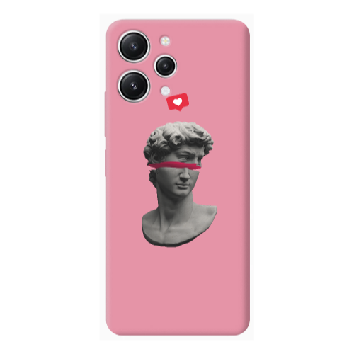 Xiaomi Redmi 12 Half statue Pink Colored Silicone TPU Θήκη