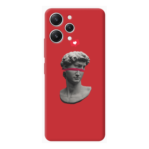 Xiaomi Redmi 12 Half statue Red Colored Silicone TPU Θήκη