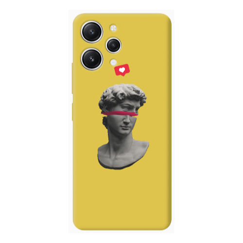 Xiaomi Redmi 12 Half statue Yellow Colored Silicone TPU Θήκη