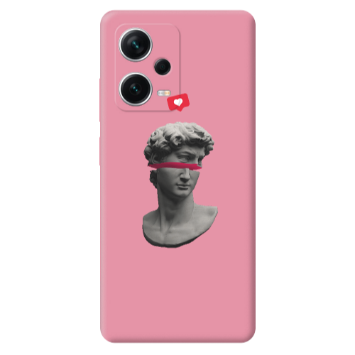 Xiaomi Poco X5 Half statue Pink Colored Silicone TPU Θήκη