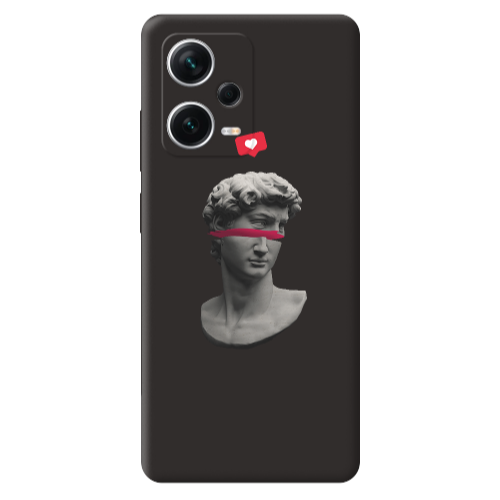 Xiaomi Poco X5 Half statue Black Colored Silicone TPU Θήκη