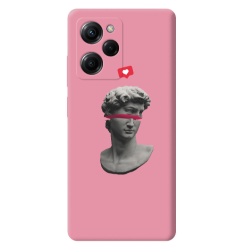 Xiaomi Poco X5 Pro Half statue Pink Colored Silicone TPU Θήκη