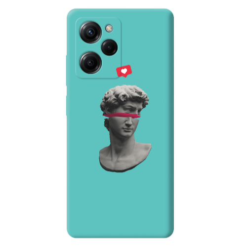 Xiaomi Poco X5 Pro Half statue Turquoise Colored Silicone TPU Θήκη