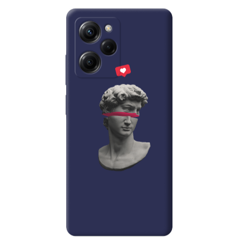 Xiaomi Poco X5 Pro Half statue Dark blue Colored Silicone TPU Θήκη