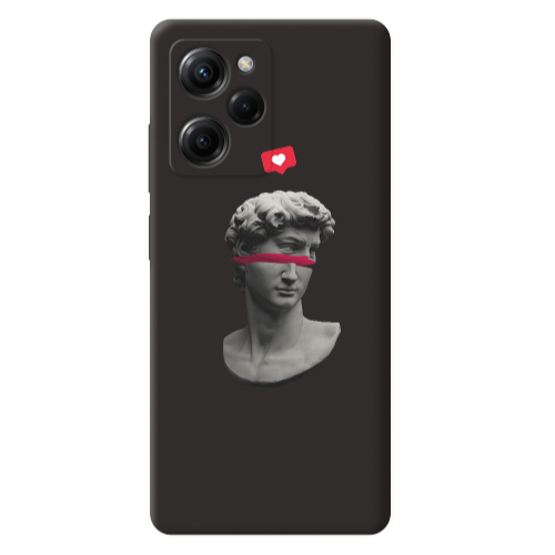 Xiaomi Poco X5 Pro Half statue Black Colored Silicone TPU Θήκη