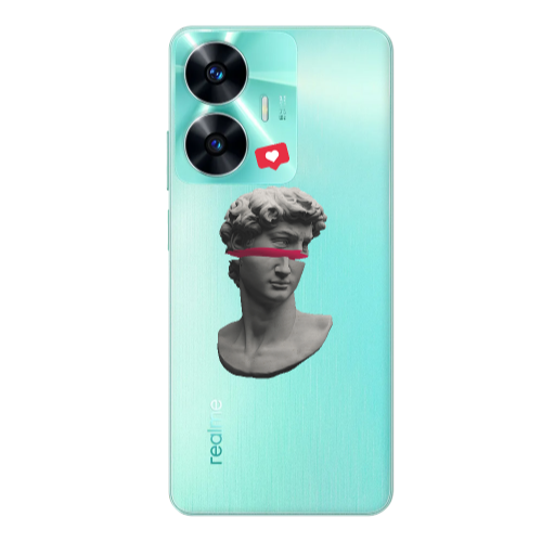 Realme C55 Half statue Transparent Silicone TPU Θήκη