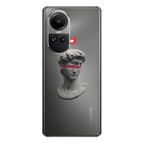 Oppo Reno10 5G Half statue Transparent Silicone TPU Θήκη