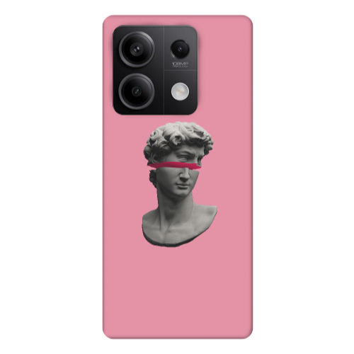 Xiaomi Redmi Note 13 5G Half statue Pink Colored Silicone TPU Θήκη