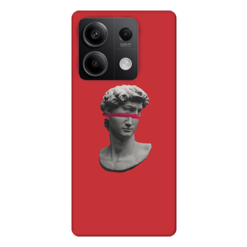 Xiaomi Redmi Note 13 5G Half statue Red Colored Silicone TPU Θήκη