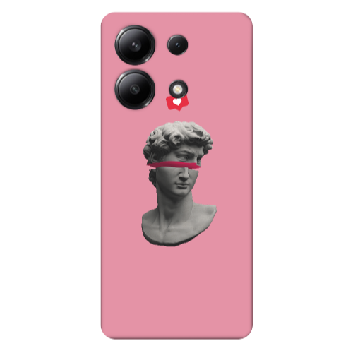 Xiaomi Redmi Note 13 4G Half statue Pink Colored Silicone TPU Θήκη