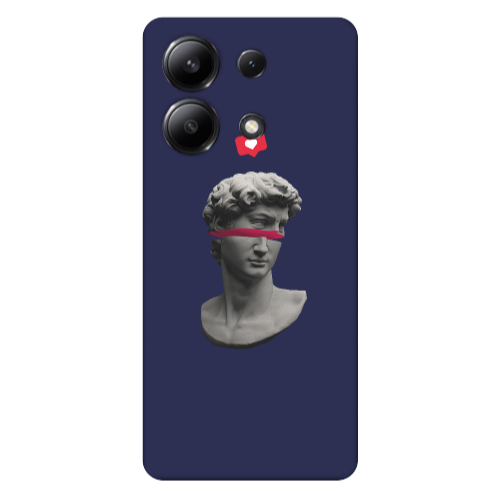 Xiaomi Redmi Note 13 4G Half statue Dark blue Colored Silicone TPU Θήκη
