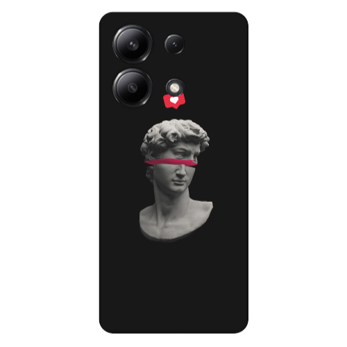 Xiaomi Redmi Note 13 4G Half statue Black Colored Silicone TPU Θήκη