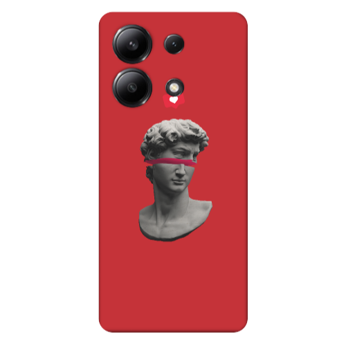 Xiaomi Redmi Note 13 4G Half statue Red Colored Silicone TPU Θήκη