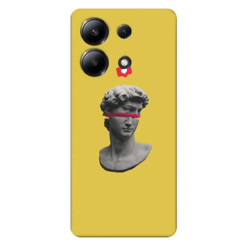 Xiaomi Redmi Note 13 4G Half statue Yellow Colored Silicone TPU Θήκη