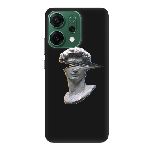 Oppo RENO 14 Censor Black Colored Silicone TPU Θήκη