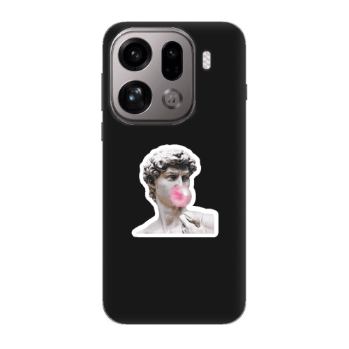 Oppo Find X9 Pro Bubble Black Colored Silicone TPU Θήκη
