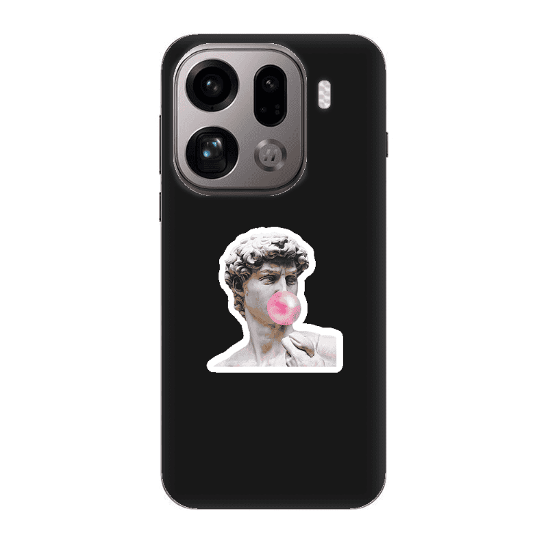 Oppo Find X9 Pro Bubble Black Colored Silicone TPU Θήκη