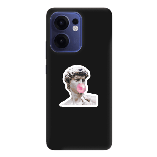 Oppo Reno13 FS Bubble Black Colored Silicone TPU Θήκη